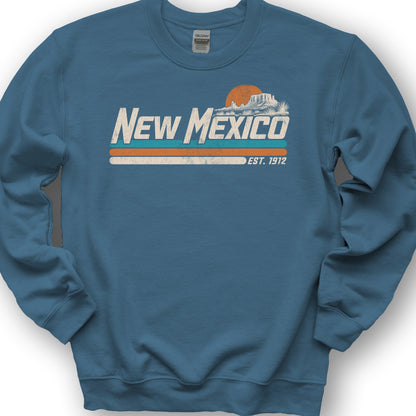 New Mexico Retro Stripe Sweatshirt - Indigo Blue