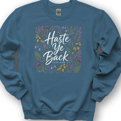 Haste Ye Back Scotland Sweatshirt - Indigo Blue