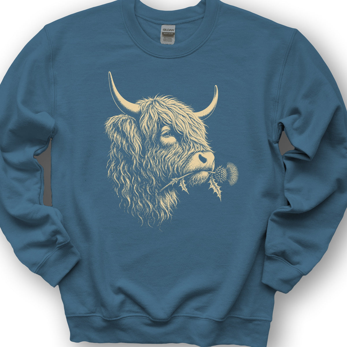 Coo With Thistle Sweatshirt - Indigo Blue