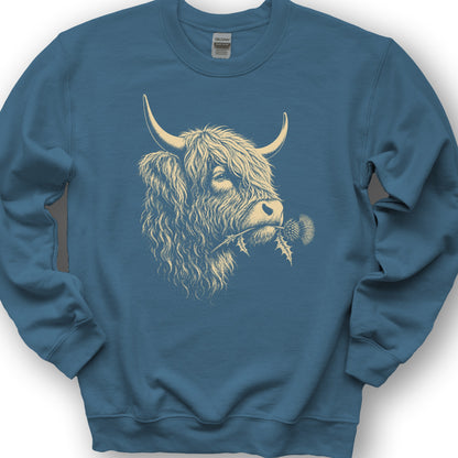 Coo With Thistle Sweatshirt - Indigo Blue