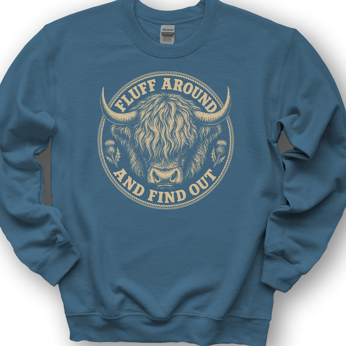 Fluff Around Coo Sweatshirt - Indigo Blue