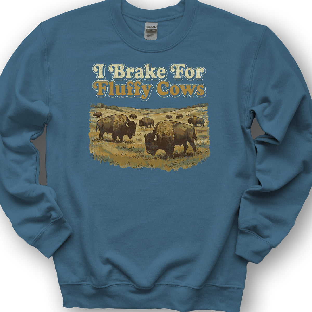 Fluffy Cow Brake Sweatshirt - Indigo Blue