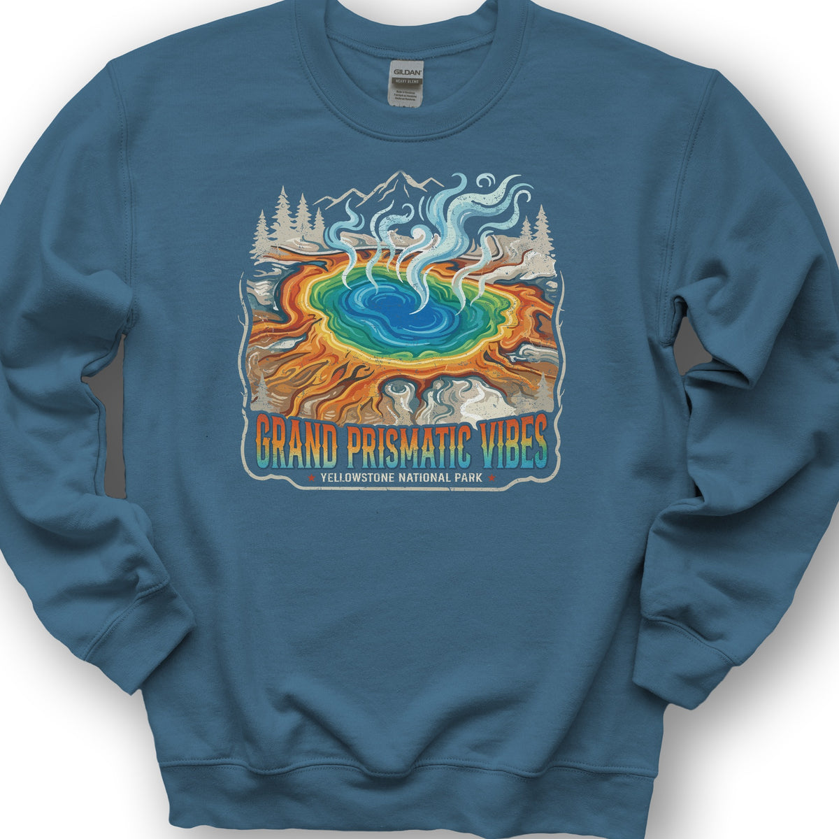Grand Prismatic Vibes Sweatshirt - Indigo Blue