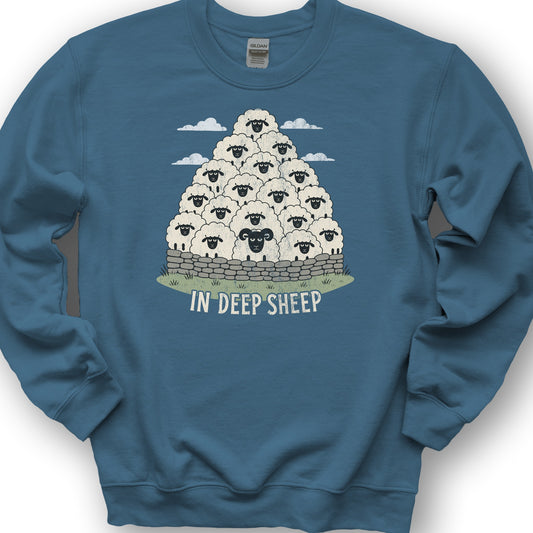 In Deep Sheep Sweatshirt - Indigo Blue