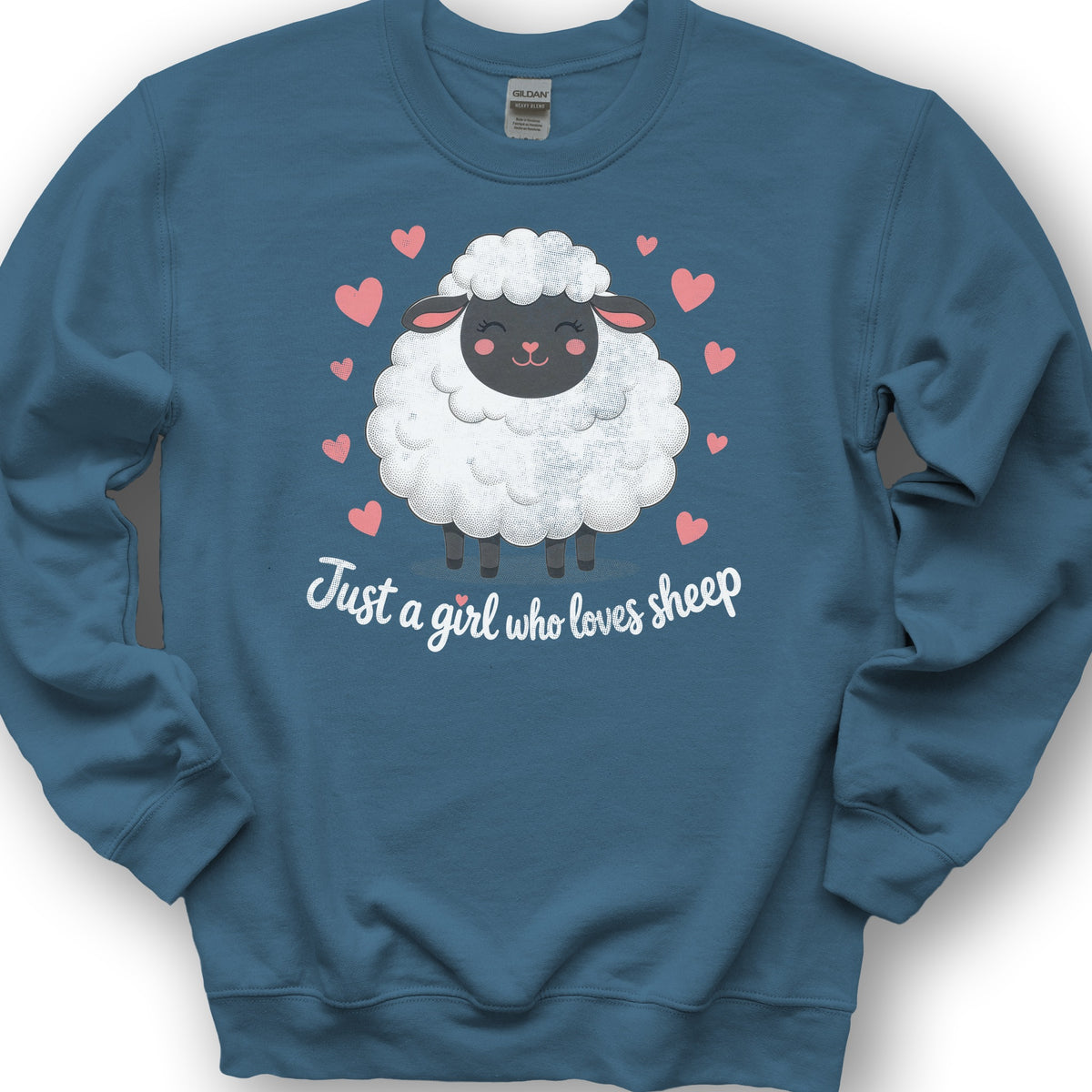 Just A Girl Sheep Sweatshirt - Indigo Blue
