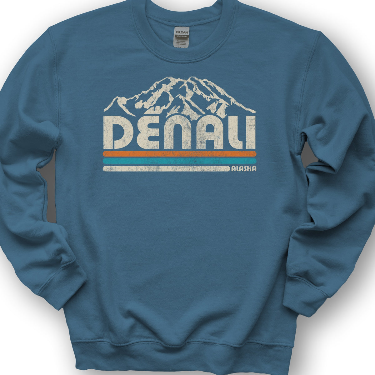 Denali Retro Stripe Sweatshirt - Indigo Blue