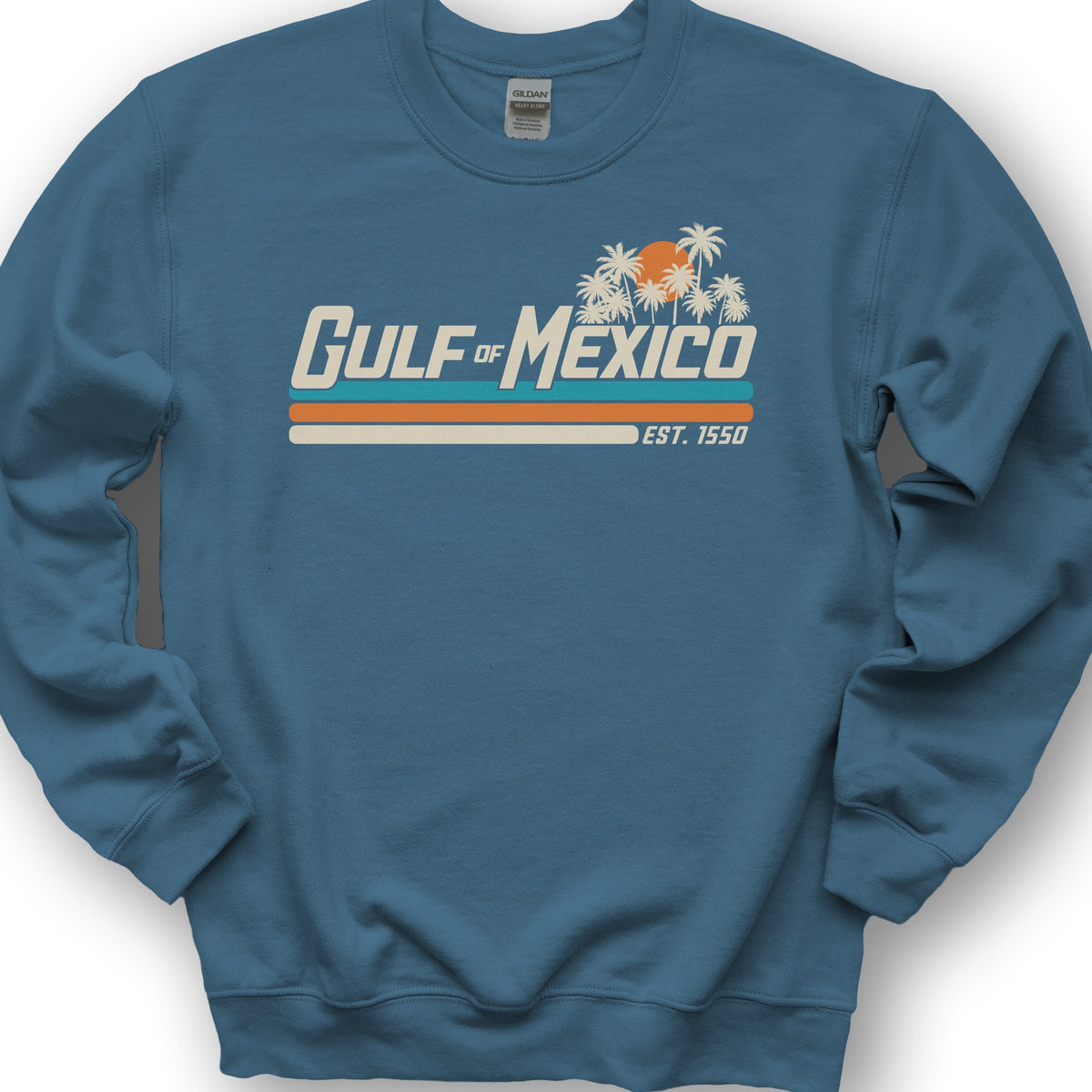Gulf of Mexico Retro Stripe Sweatshirt - Indigo Blue