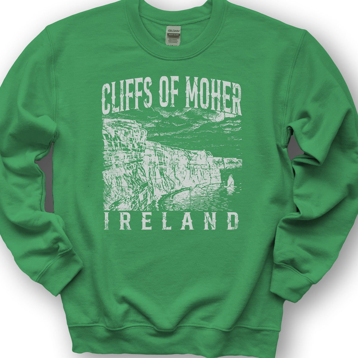 Cliffs Of Moher Sketch Sweatshirt - Irish Green