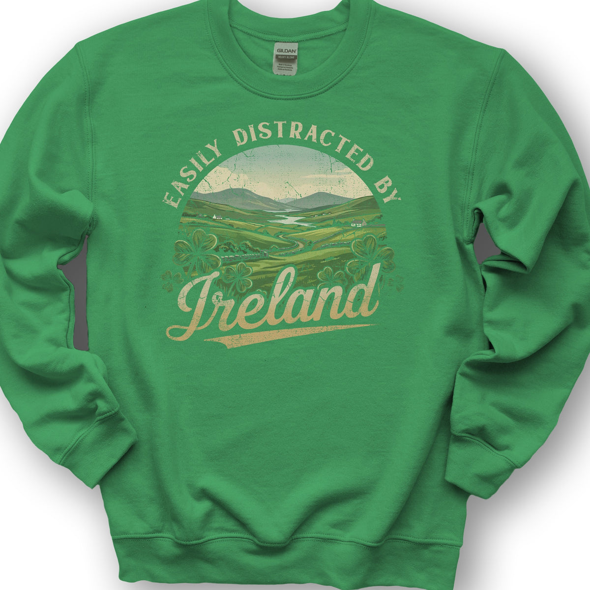 Distracted By Ireland Sweatshirt - Irish Green