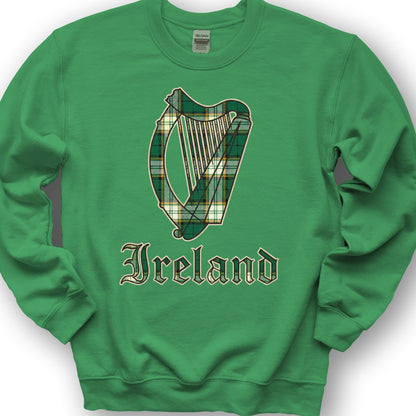 Ireland Tartan Harp Sweatshirt - Irish Green