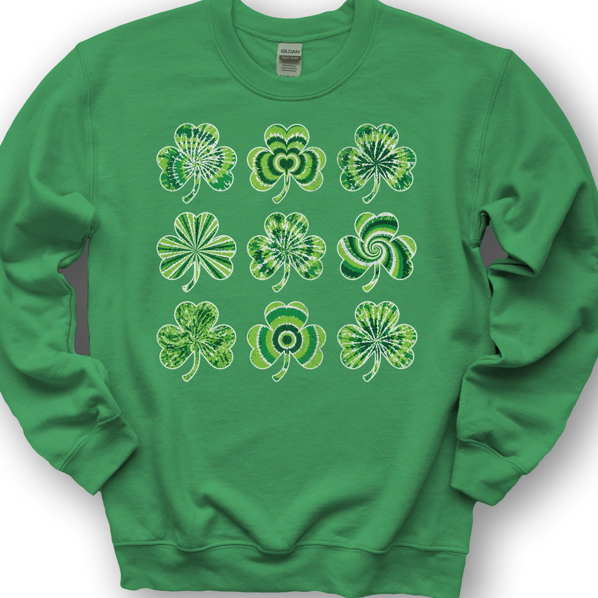 Tie-Dye Shamrocks Sweatshirt - Irish Green