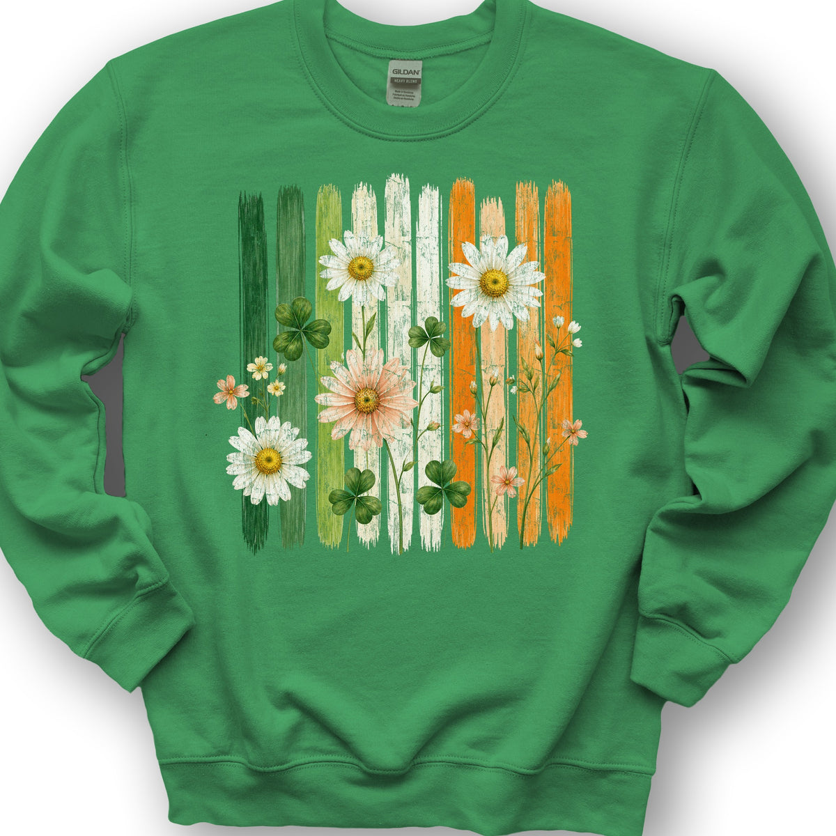 Irish Flower Stripes Sweatshirt - Irish Green