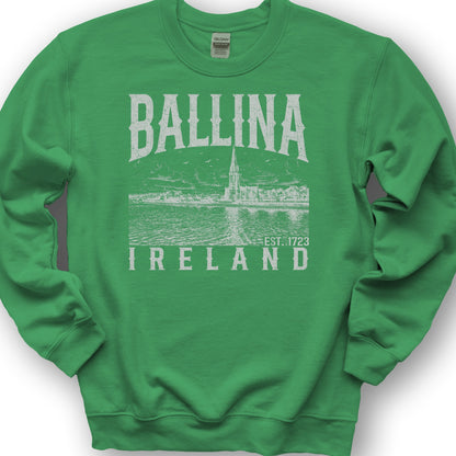 Ballina Ireland Sketch Sweatshirt - Irish Green