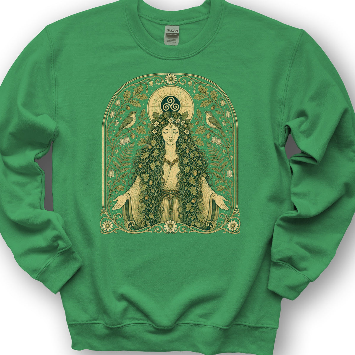 Celtic Goddess Sweatshirt - Irish Green
