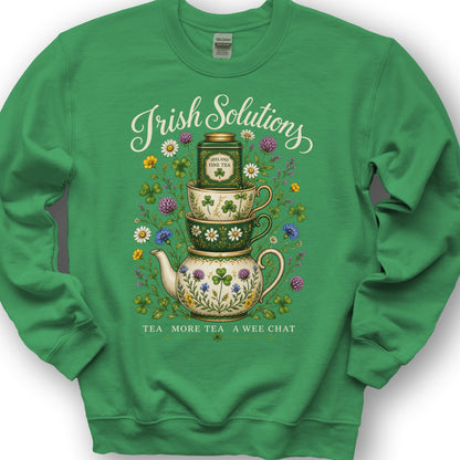 Irish Solutions Tea Cups Sweatshirt - Irish Green