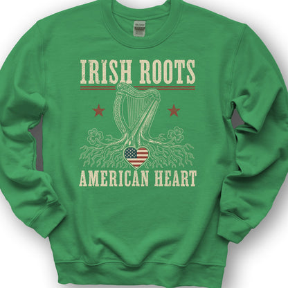 Irish Roots Harp Sweatshirt - Irish Green