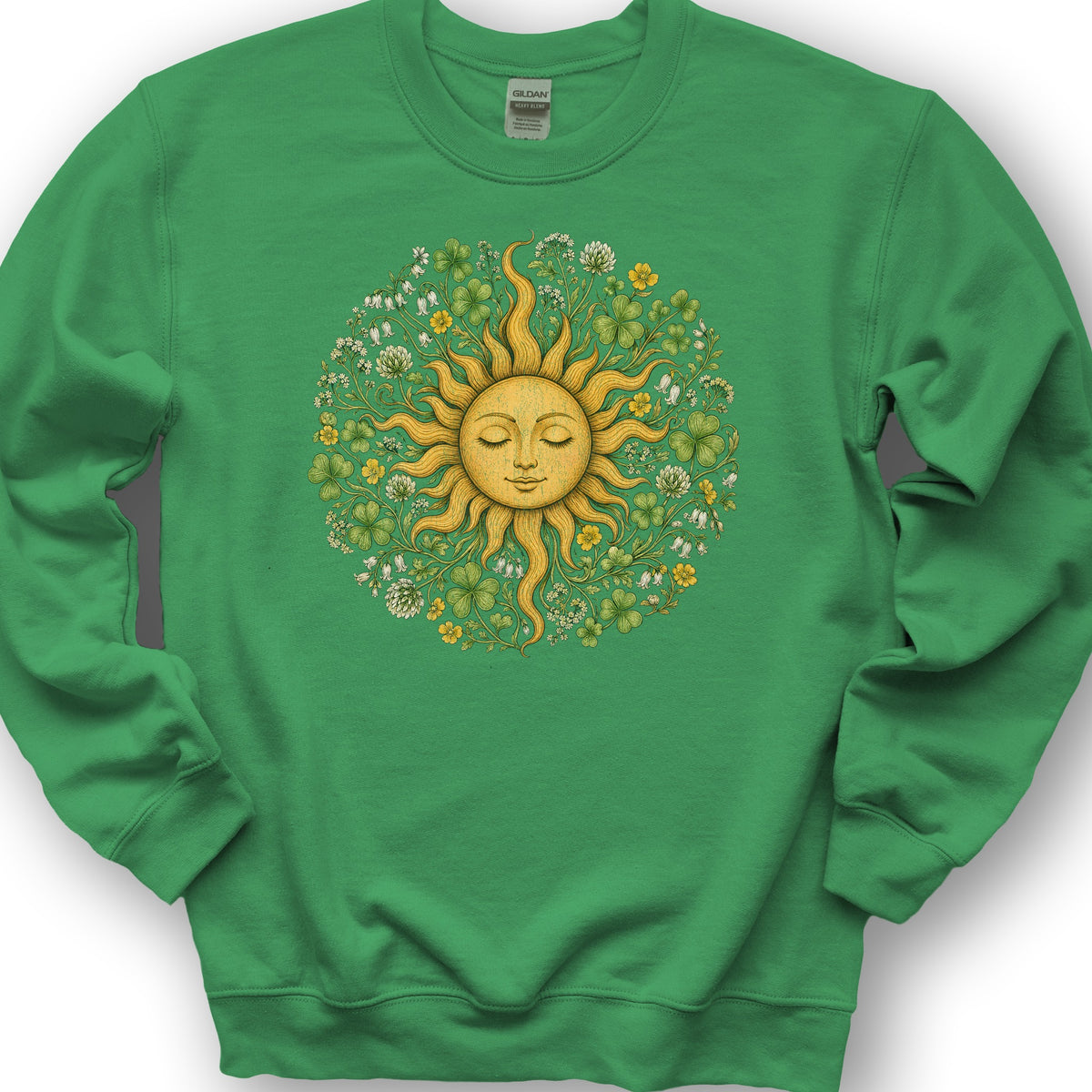 Shamrock Celestial Sun Sweatshirt - Irish Green