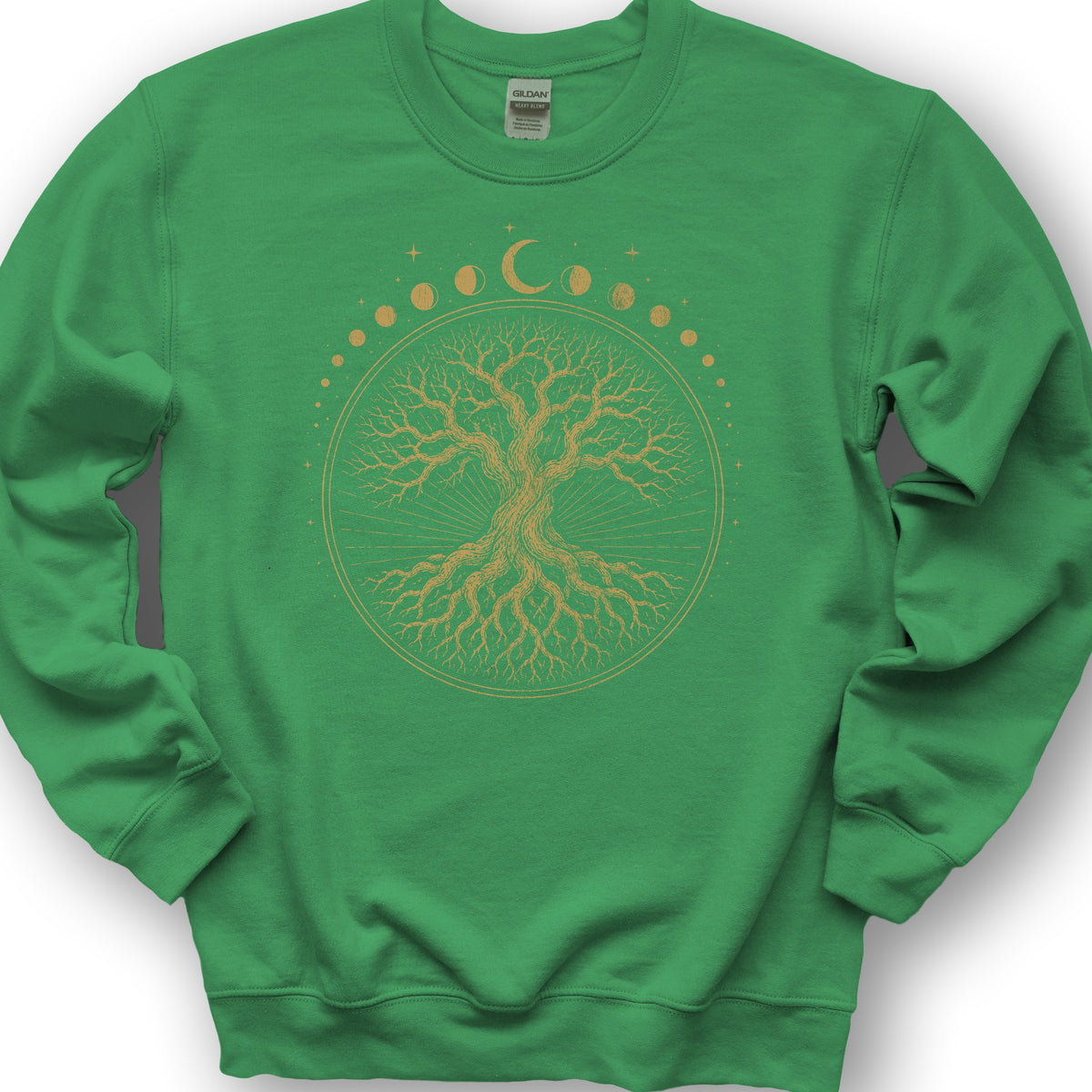 Moon Phase Tree Sweatshirt - Irish Green