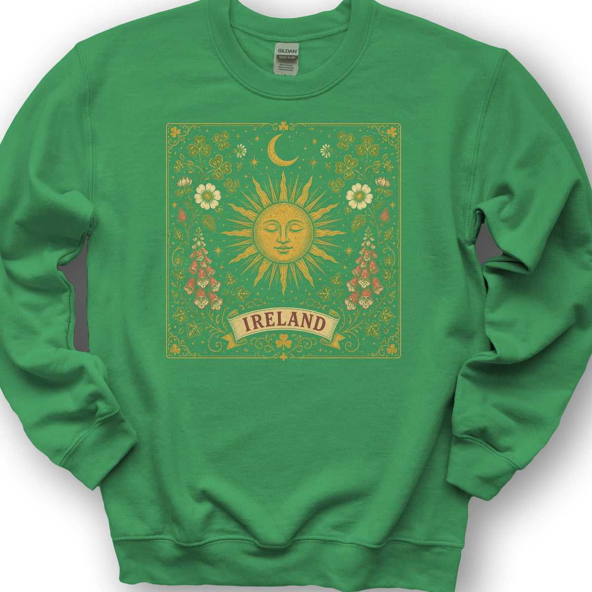 Ireland Celestial Floral Sweatshirt - Irish Green