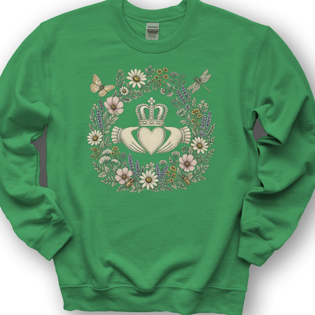 Claddagh Wreath Sweatshirt - Irish Green