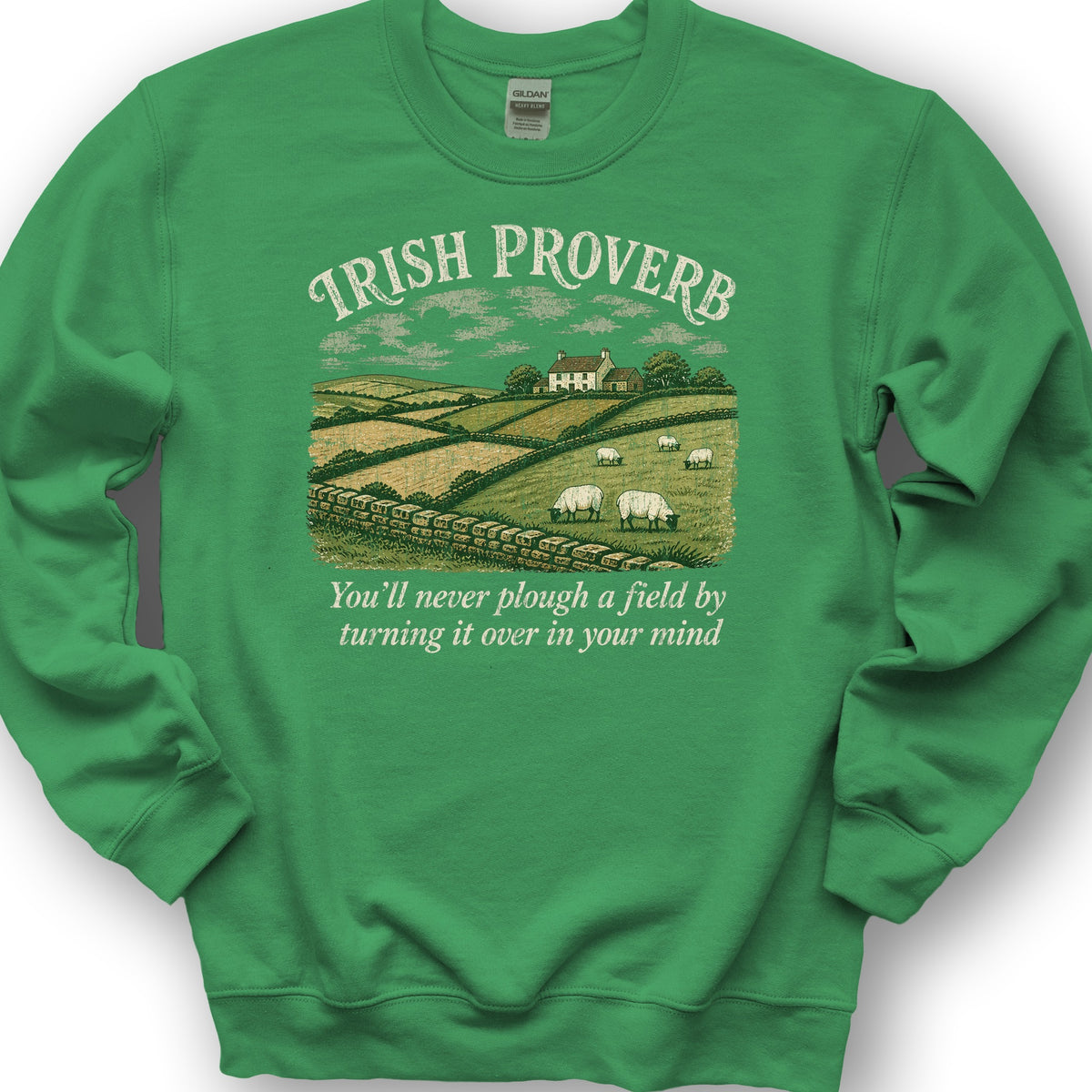 Plough Proverb Sweatshirt - Irish Green