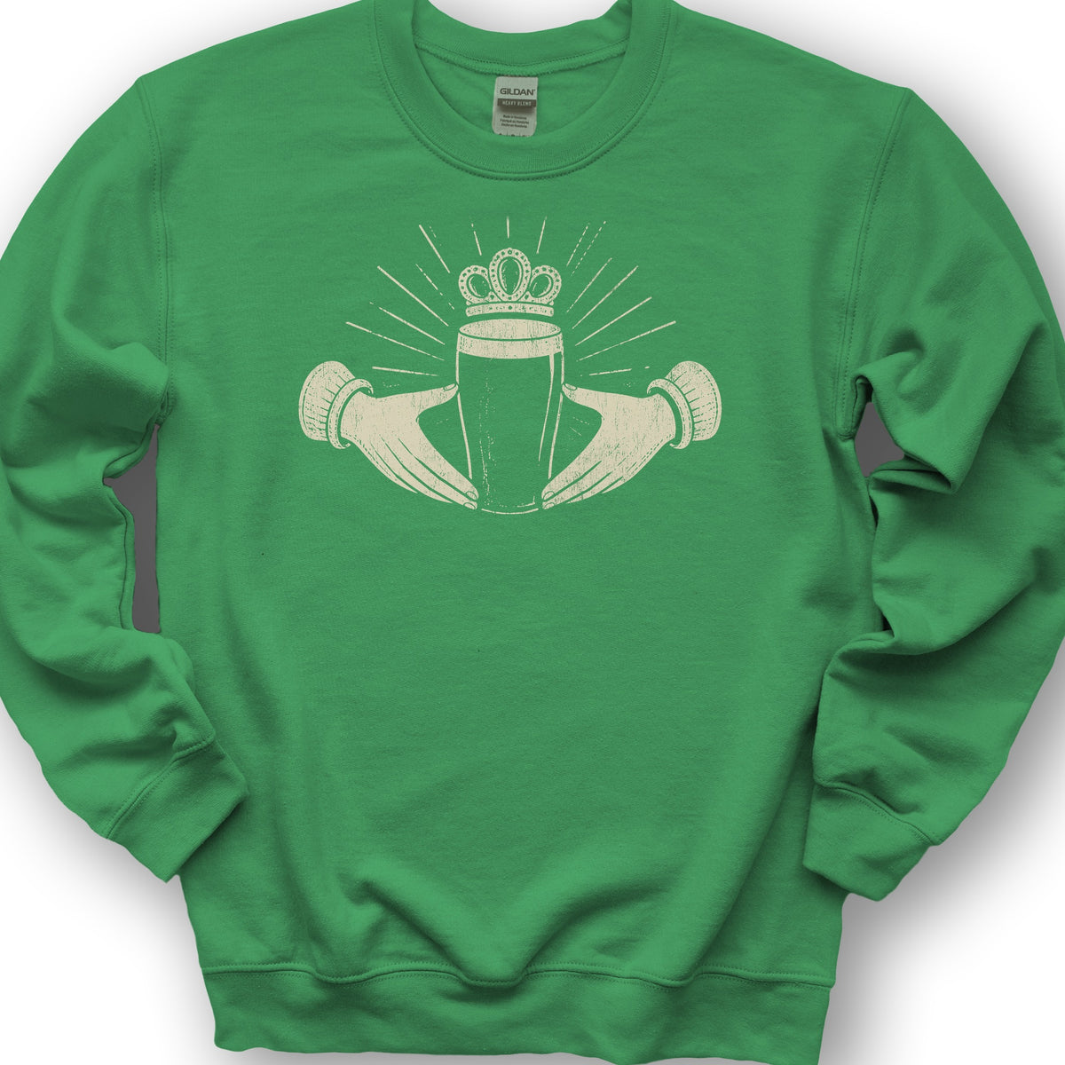 Claddagh Irish Beer Sweatshirt - Irish Green