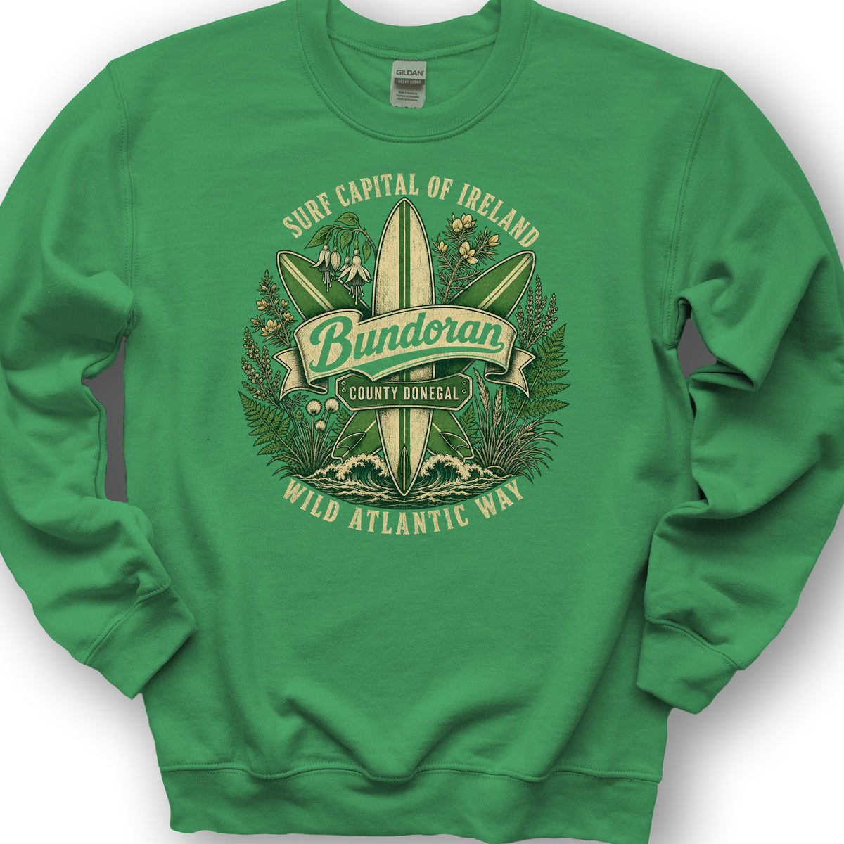 Bundoran Surf Capital Sweatshirt - Irish Green