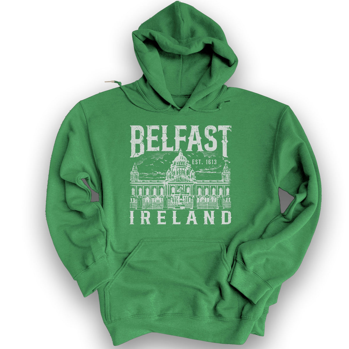 Belfast Ireland Hoodie - Irish Green