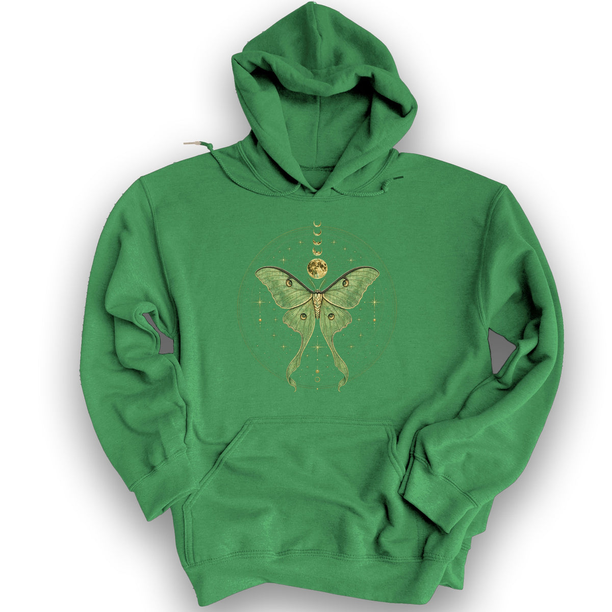 Mystic Lunar Moth Hoodie - Irish Green