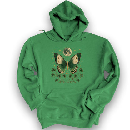 Shamrock Moon Butterfly Hoodie - Irish Green