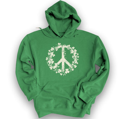 Shamrock Peace Hoodie - Irish Green