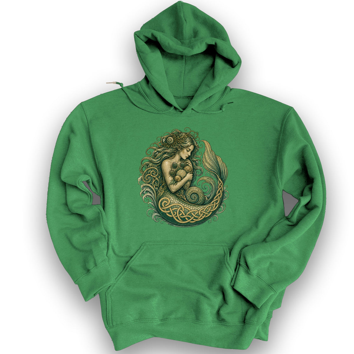 Celtic Mermaid Hoodie - Irish Green