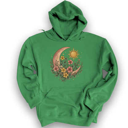 Shamrock Crescent Moon Hoodie - Irish Green