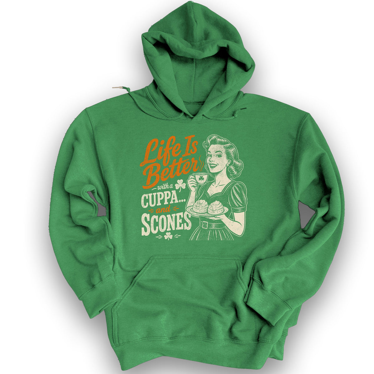 Cuppa Scones Hoodie - Irish Green