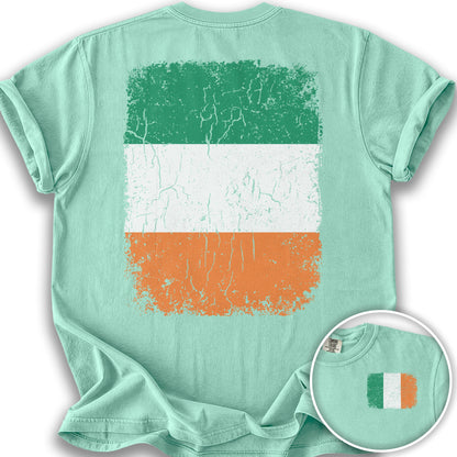 Ireland Distressed Flag Front/Back Print T-Shirt - Island Reef