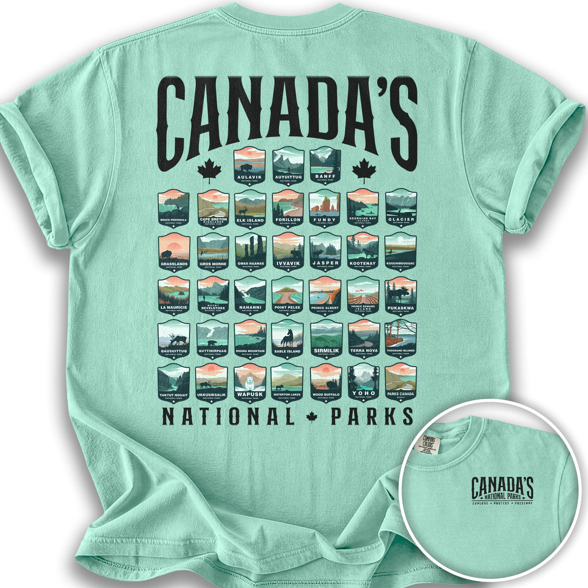 Canada's National Parks "Badges" T-shirt - Island Reef