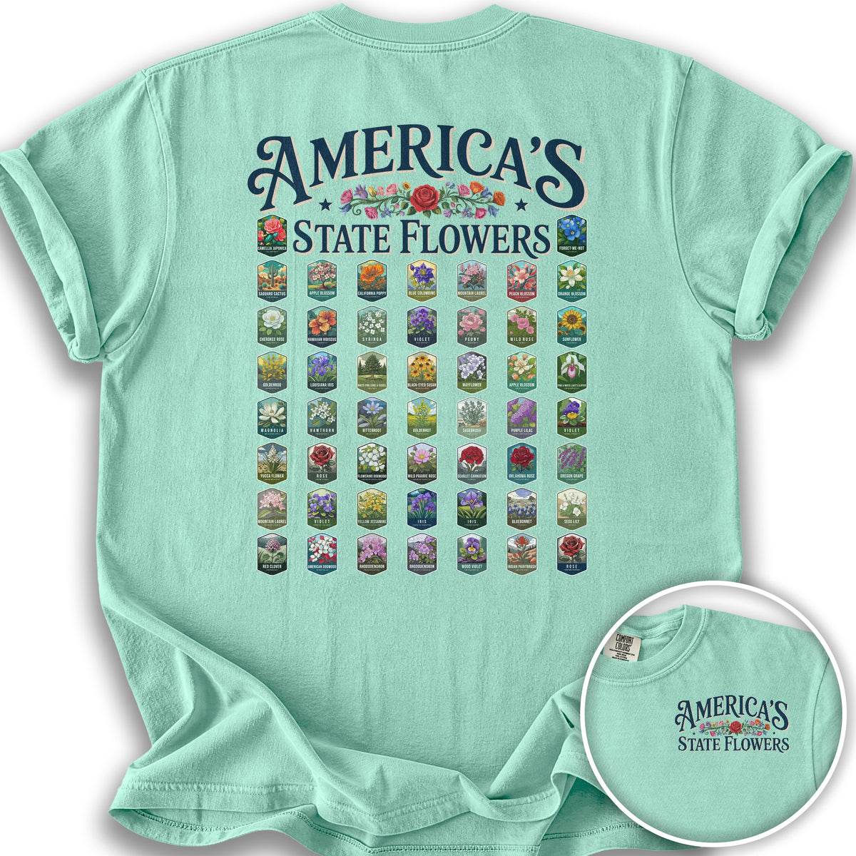 America's State Flowers T-Shirt - Island Reef