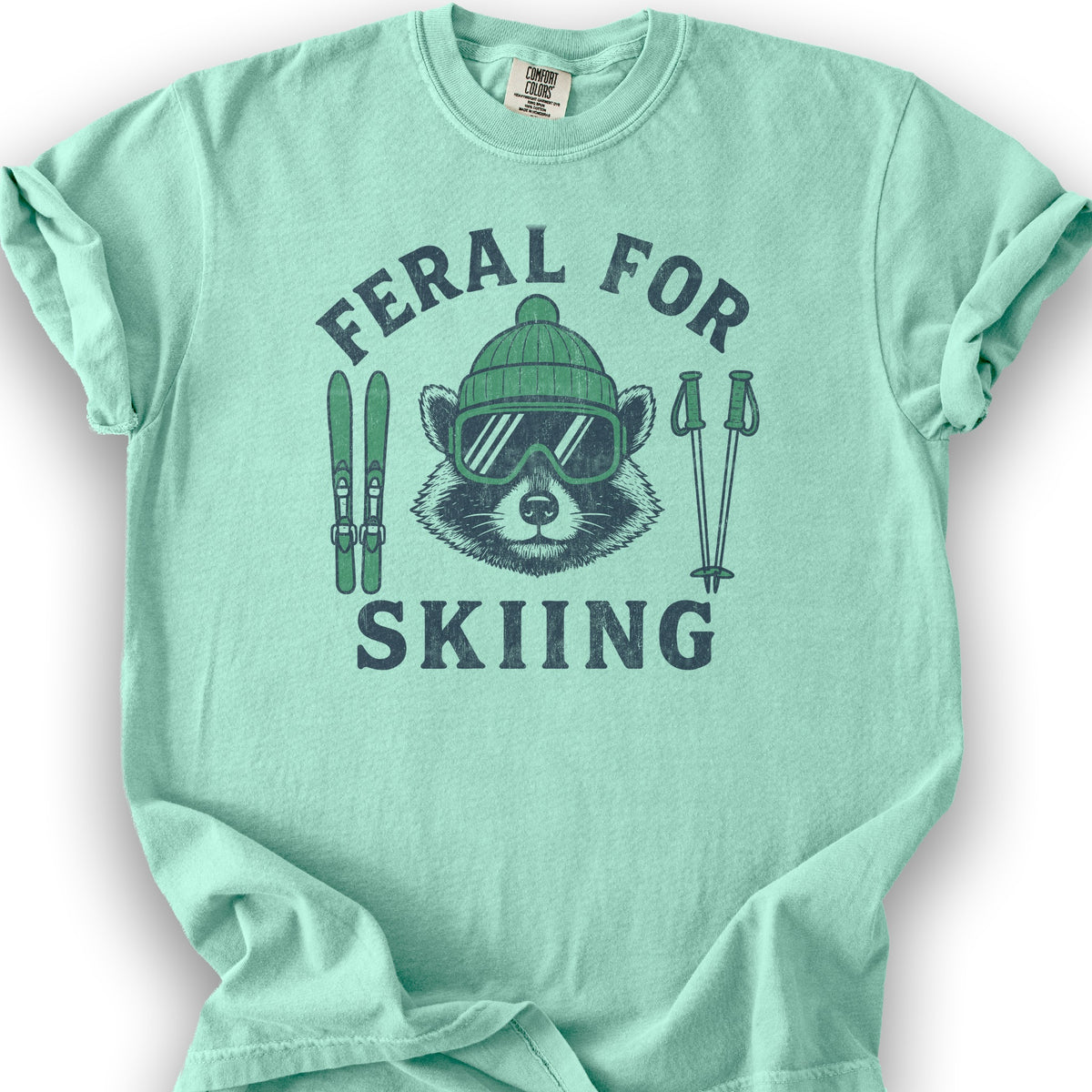 Feral for Skiing T-shirt - Island Reef