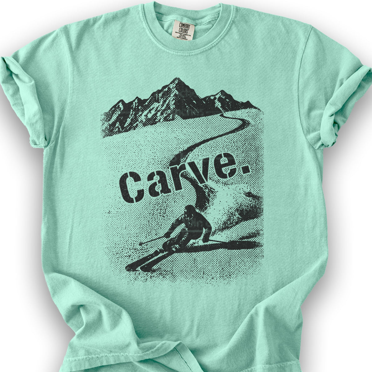 Carve Ski Print T-shirt - Island Reef