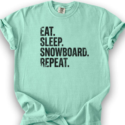 Eat Sleep Snowboard T-shirt - Island Reef
