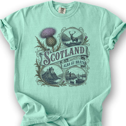 Scotland Vignettes T-Shirt - Island Reef