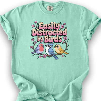 Easily Distracted By Birds Kawaii Style T-Shirt - Island Reef