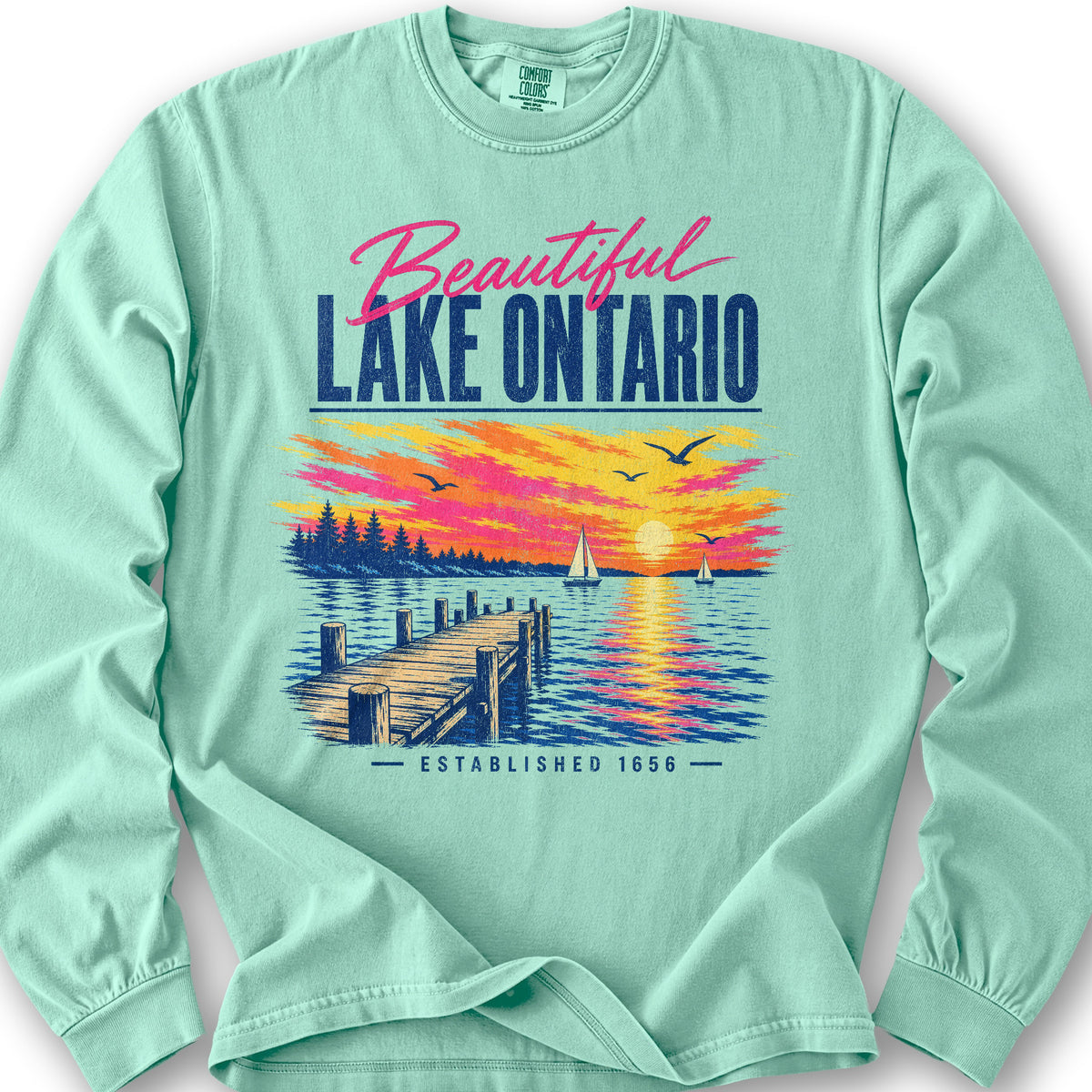 Lake Ontario Color Burst Long Sleeve Shirt - Island Reef