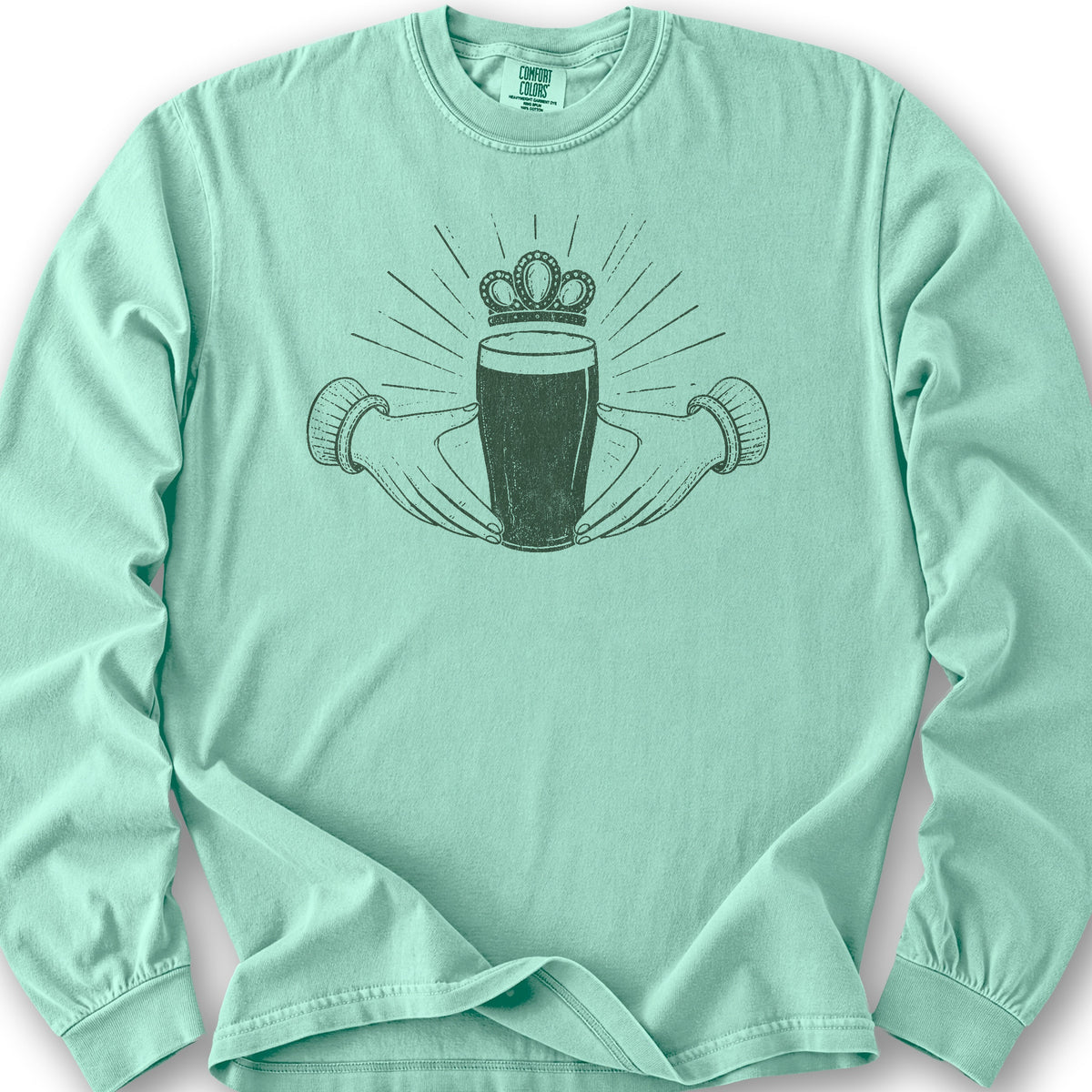 Claddagh Irish Beer Long Sleeve Shirt - Island Reef