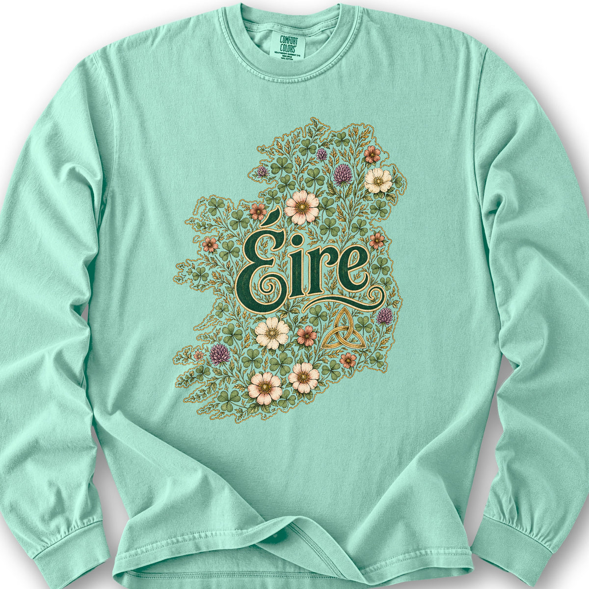 Éire Floral Map Long Sleeve Shirt - Island Reef