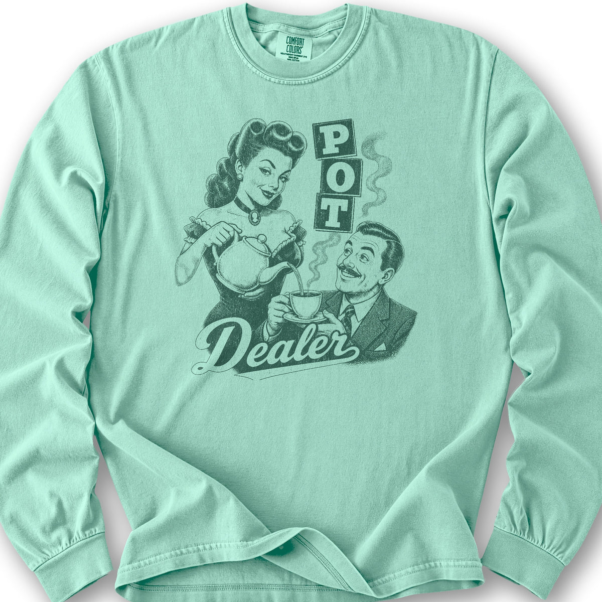 Pot Dealer Tea Long Sleeve Shirt - Island Reef