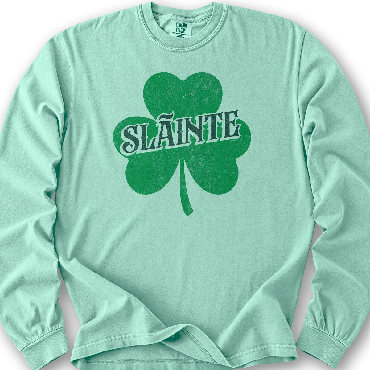 Sláinte Textured Shamrock Long Sleeve Shirt