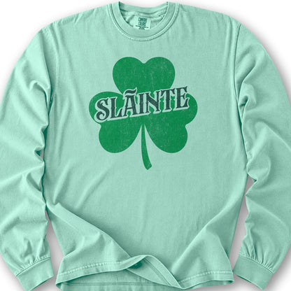 Sláinte Textured Shamrock Long Sleeve Shirt