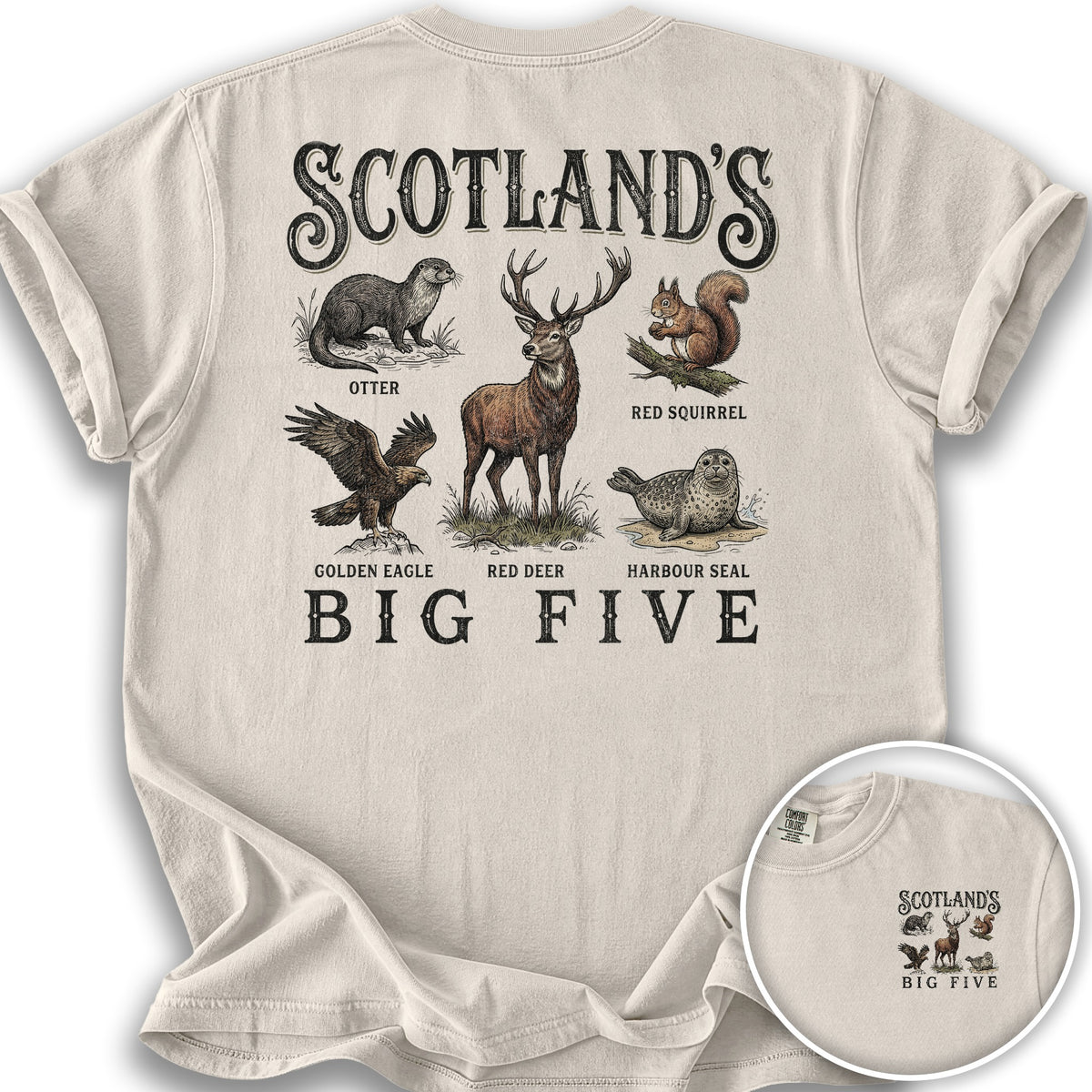 Scotland's Big Five T-shirt - Ivory