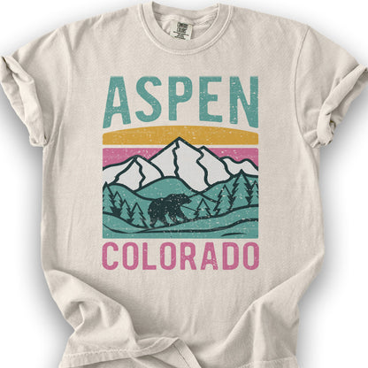 Aspen Colorado Bear T-Shirt - Ivory